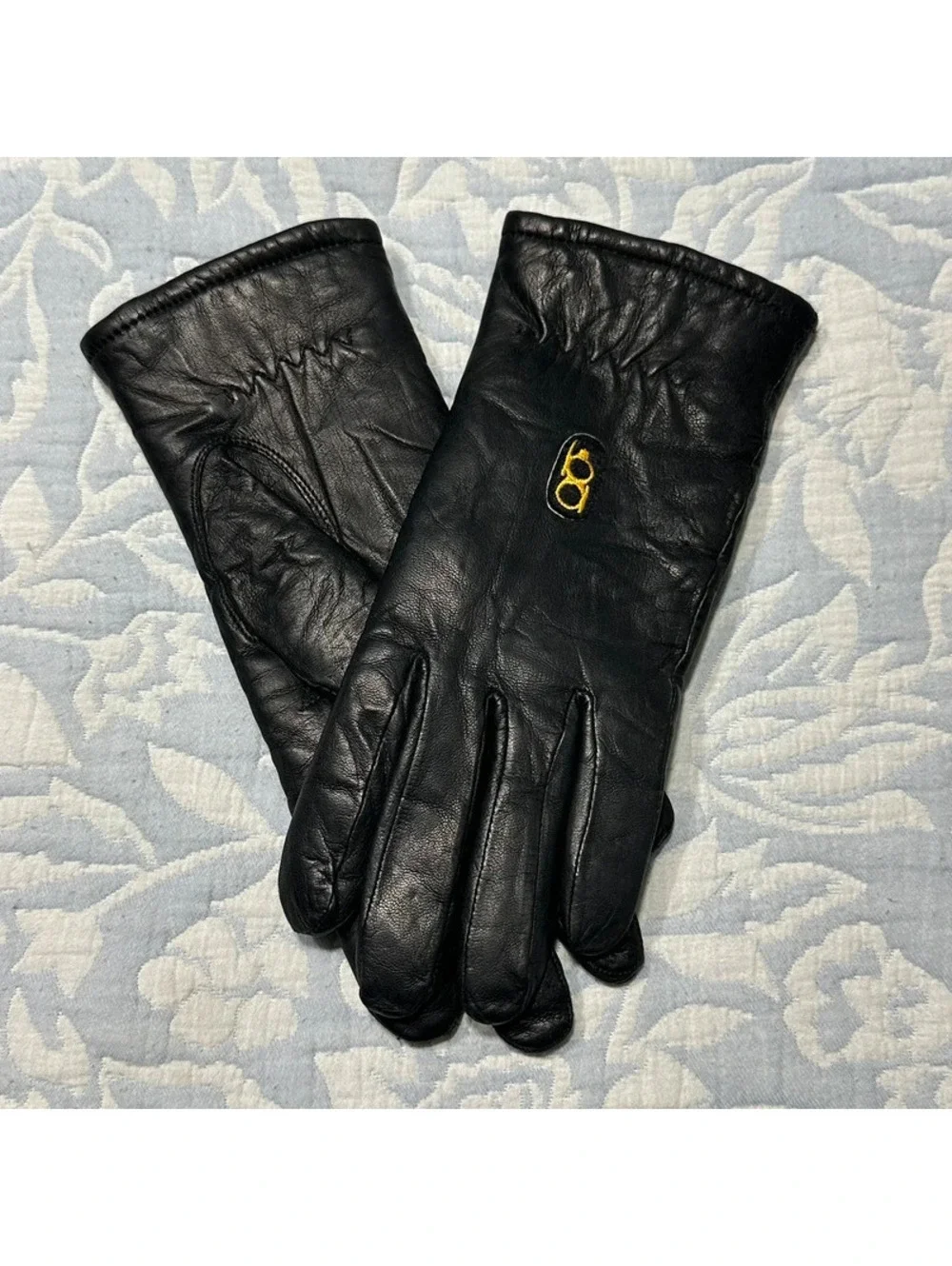 Vintage Bob Allen Black Leather Hunting Gloves - Made in Taiwan